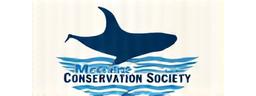 Logo of 'Marine Conservation Society' - a simplified blue whale silhouette.